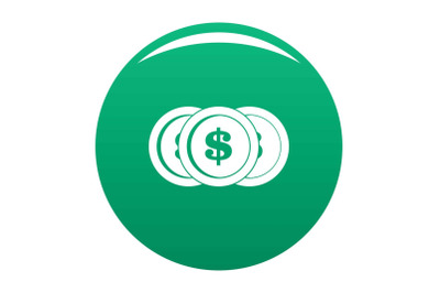 Making coin icon vector green