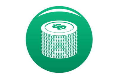 Investment coin icon vector green