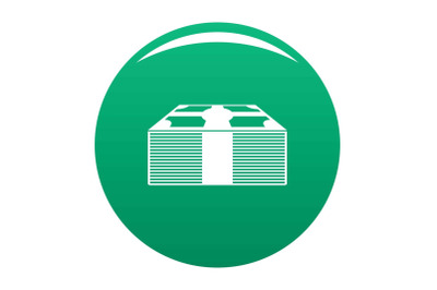 Investment money icon vector green