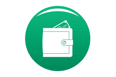 Purse pay icon vector green