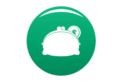 Purse woman icon vector green