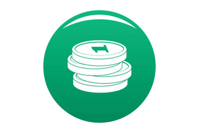 Concept coin icon vector green