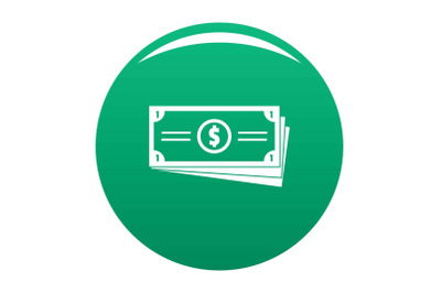 Business money icon vector green