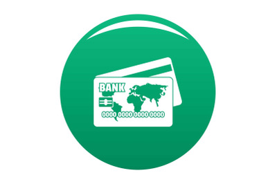 Credit card icon vector green