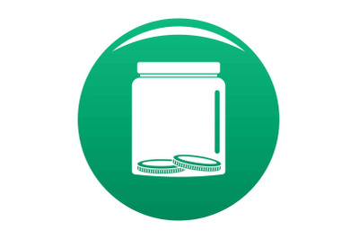 Save money icon vector green