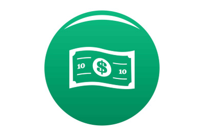 Banknote icon vector green