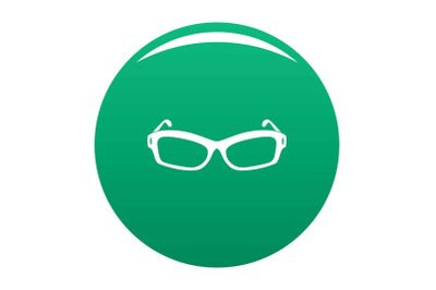 Eyeglasses icon vector green