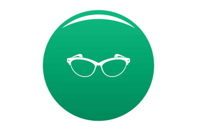 Optical lens icon vector green