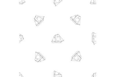 Sailing ship pattern seamless vector
