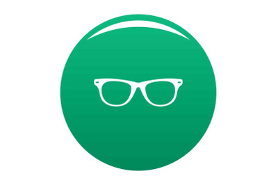 Man glasses icon vector green