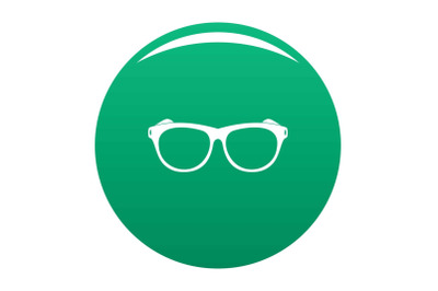 Vintage eyeglasses icon vector green