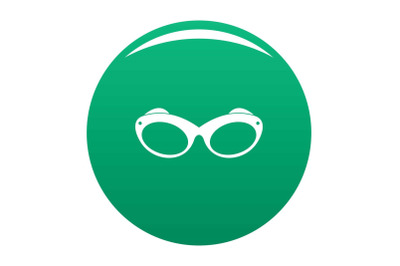 Retro spectacles icon vector green