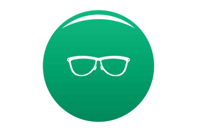 Stylish eyeglasses icon vector green