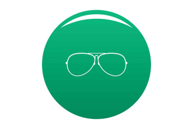 Eyewear icon vector green