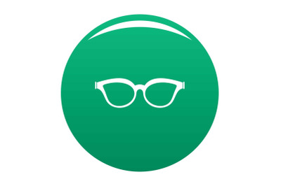 Myopic spectacles icon vector green