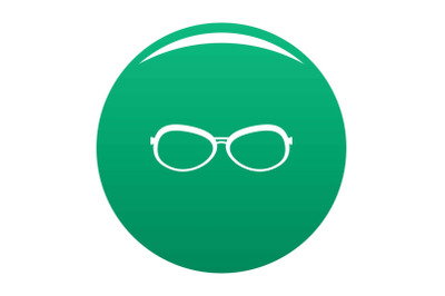 Farsighted glasses icon vector green