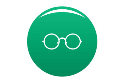 Children eyeglasses icon vector green
