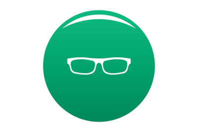 Medical eyeglasses icon vector green