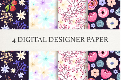 Set of 4 High Quality Digital Papers