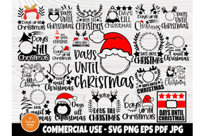 Days Until Christmas SVG Bundle, Svg Cut Files