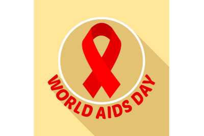 Aids day logo set, flat style