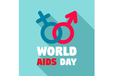 Human world aids day logo set, flat style