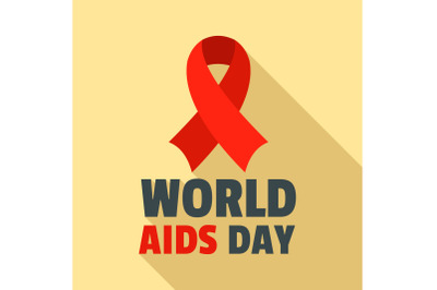 World aids day disease logo set, flat style