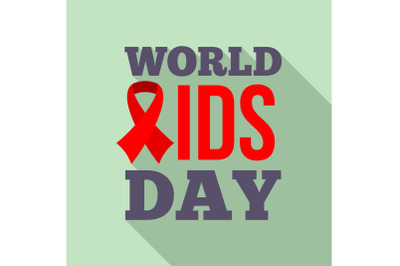 Symbol world aids day logo set, flat style