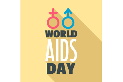 Humanity world aids day logo set, flat style