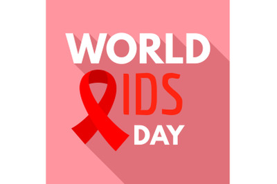 World aids day illness logo set, flat style
