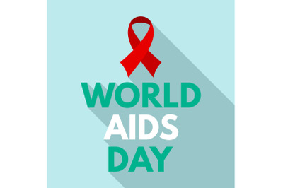 Medical aids day logo set, flat style