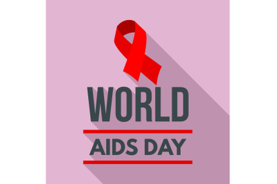 Treatment aids day logo set, flat style