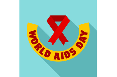 World aids day logo set, flat style