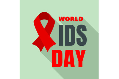 Happy aids day logo set, flat style