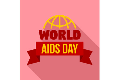 Global aids day logo set, flat style