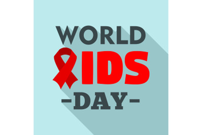 International aids day logo set, flat style