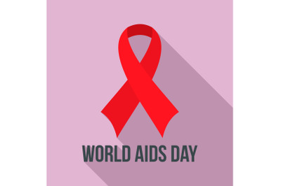 World aids day charity logo set, flat style