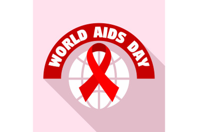 World aids day tolerance logo set, flat style