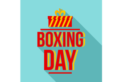 Happy boxing day logo set, flat style