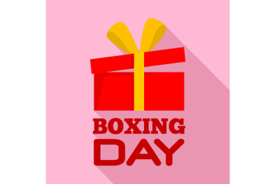 Boxing day sale logo set, flat style