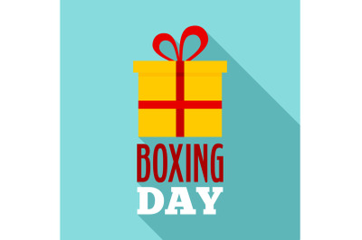 Gift boxing day logo set, flat style