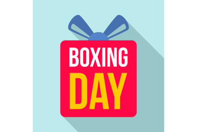 Discount boxing day logo set, flat style