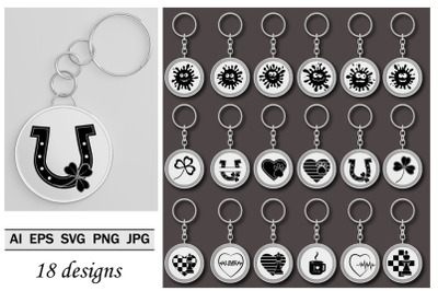 Keychain&2C; bundle of 18 SVG designs