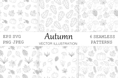 Autumn graphics pattern. Autumn leaves pattern. Autumn SVG