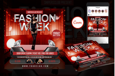 Fashion Week Event Flyer Canva Template