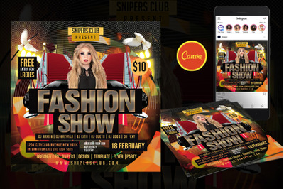 Fashion Show Event Flyer Canva Template