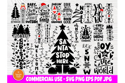 Christmas Porch Sign SVG Bundle, Svg Cut Files