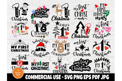 My first christmas SVG Bundle, My 1st Christmas, Christmas svg