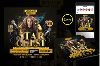 Guest Star Concert Event Flyer Canva Template