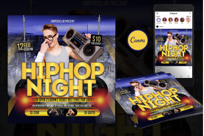 Hip Hop Night Event Flyer Canva Template